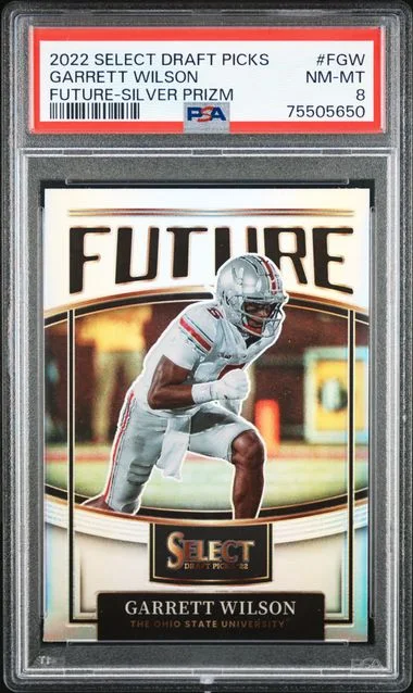 2022 Panini Select Draft Picks Garrett Wilson Future Silver Prizm #FGW card image