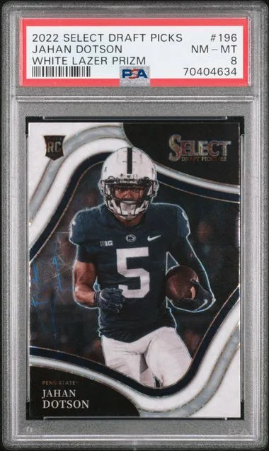 2022 Panini Select Draft Picks Jahan Dotson White Lazer Prizm #196 card image