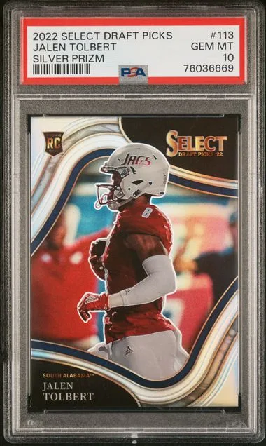 2022 Panini Select Draft Picks Jalen Tolbert Silver Prizm #113 card image