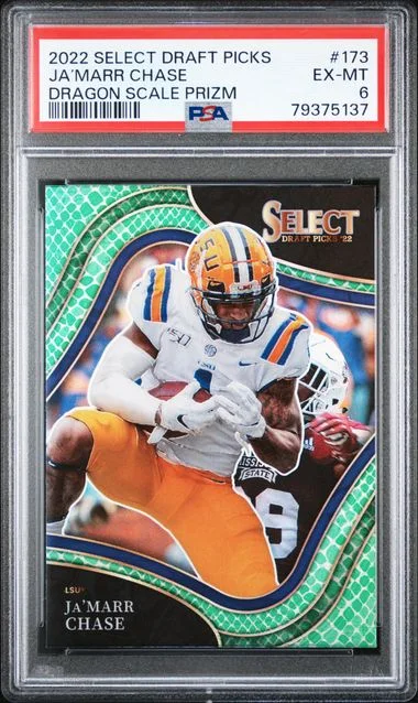 2022 Panini Select Draft Picks Ja���Marr Chase Blue #173 card image