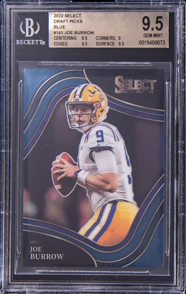 2022 Panini Select Draft Picks Joe Burrow Blue #141 card image