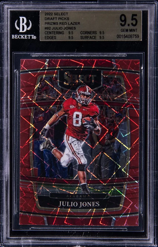 2022 Panini Select Draft Picks Julio Jones Red Lazer #92 card image