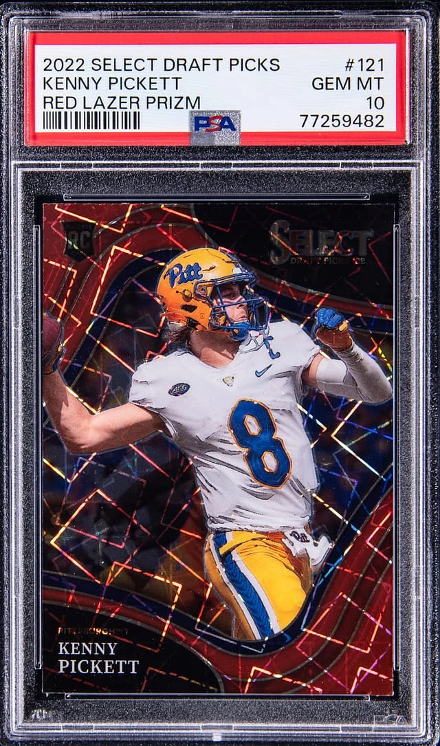 2022 Panini Select Draft Picks Kenny Pickett Red Lazer Prizm #121 card image