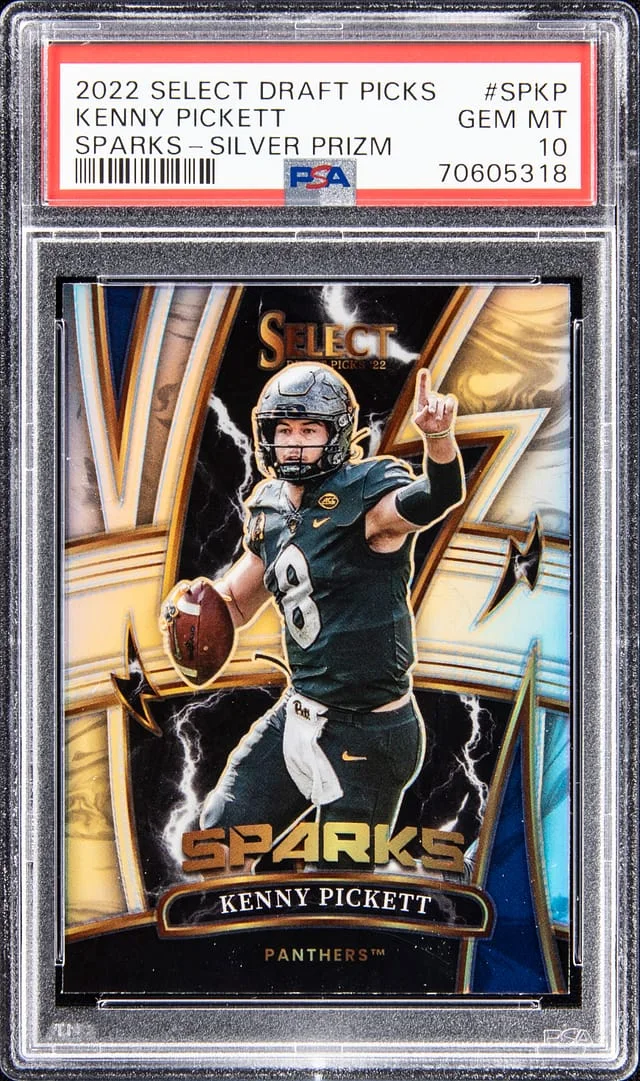 2022 Panini Select Draft Picks Kenny Pickett Sparks Silver Prizm #SPKP card image