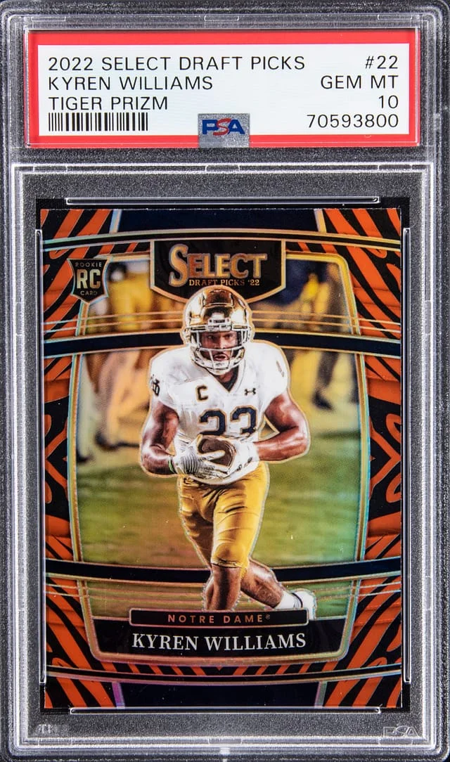 2022 Panini Select Draft Picks Kyren Williams Tiger Prizm #22 card image