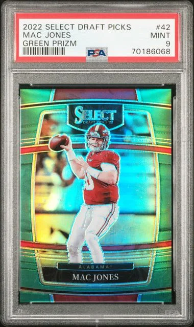 2022 Panini Select Draft Picks Mac Jones Zebra Prizm #42 card image
