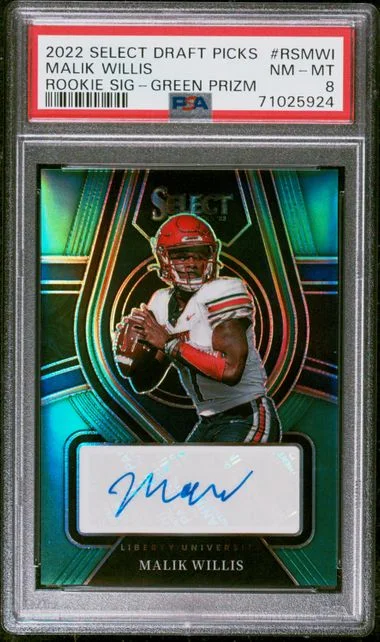 2022 Panini Select Draft Picks Malik Willis Signatures Green Prizm #RS-MWI card image
