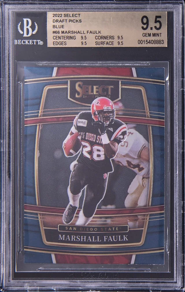 2022 Panini Select Draft Picks Marshall Faulk Blue #66 card image
