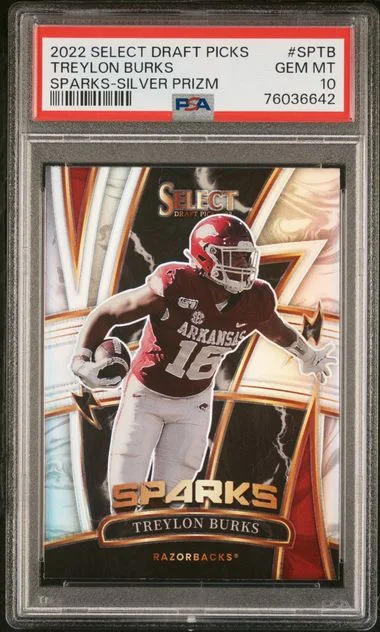 2022 Panini Select Draft Picks Sparks Silver Prizm Sptb Treylon Burks #no-number card image