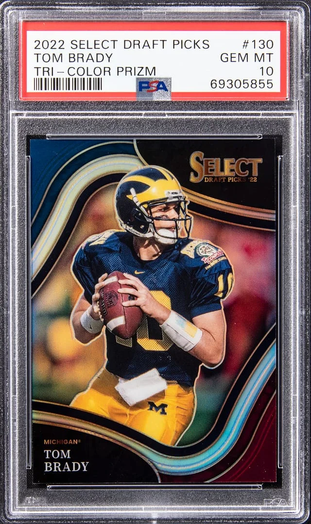 2022 Panini Select Draft Picks Tom Brady Blue #130 card image