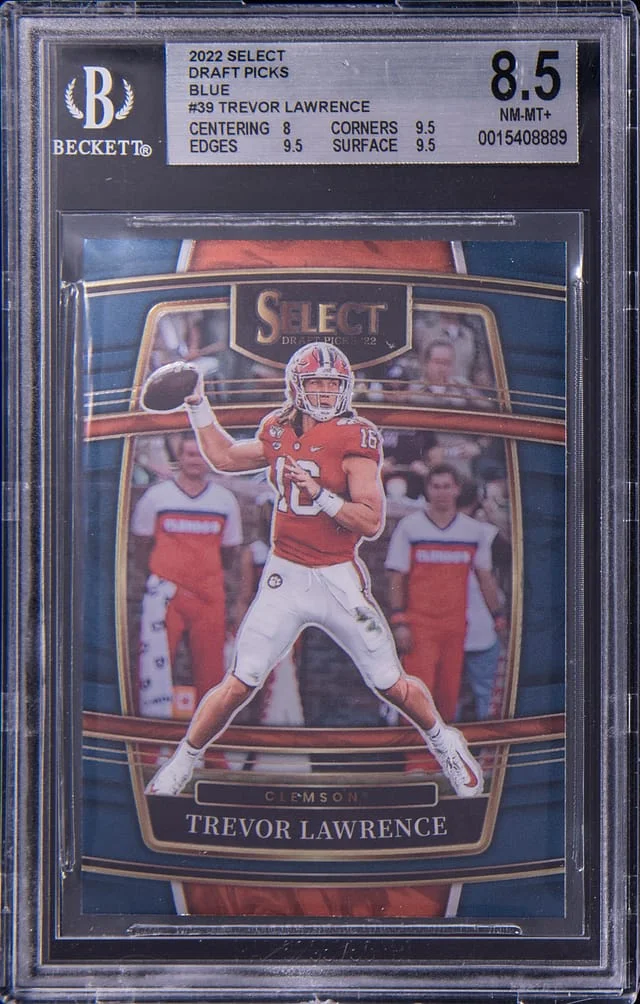 2022 Panini Select Draft Picks Trevor Lawrence Blue #39 card image