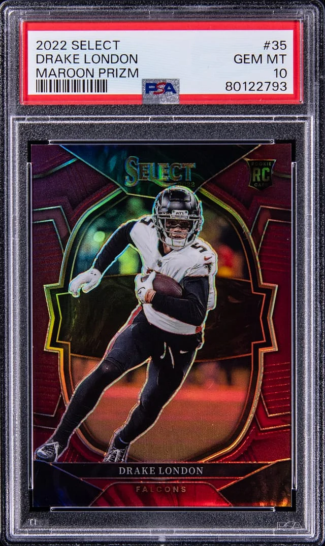 2022 Panini Select Drake London Maroon Prizm #35 card image