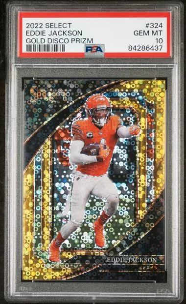 2022 Panini Select Eddie Jackson Gold Disco Prizm #324 card image