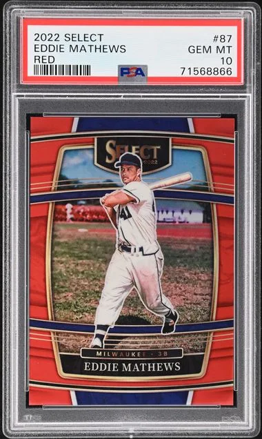 2022 Panini Select Eddie Mathews Red #87 card image