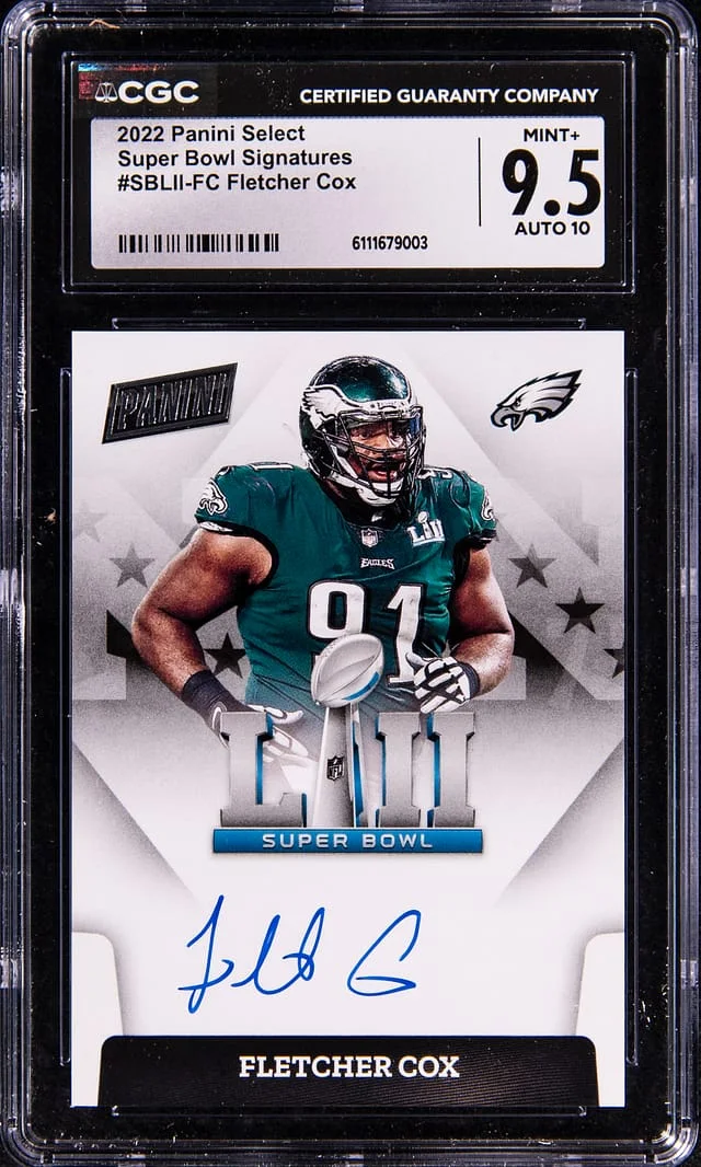 2022 Panini Select Fletcher Cox Super Bowl Signatures #SBLII-FC card image