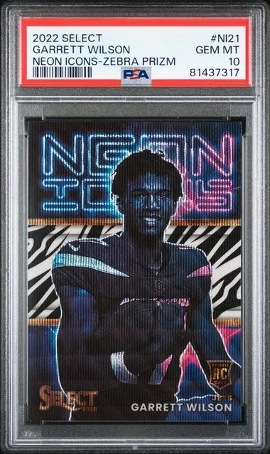 2022 Panini Select Garrett Wilson Neon Icons Silver Prizm #Ni21 card image
