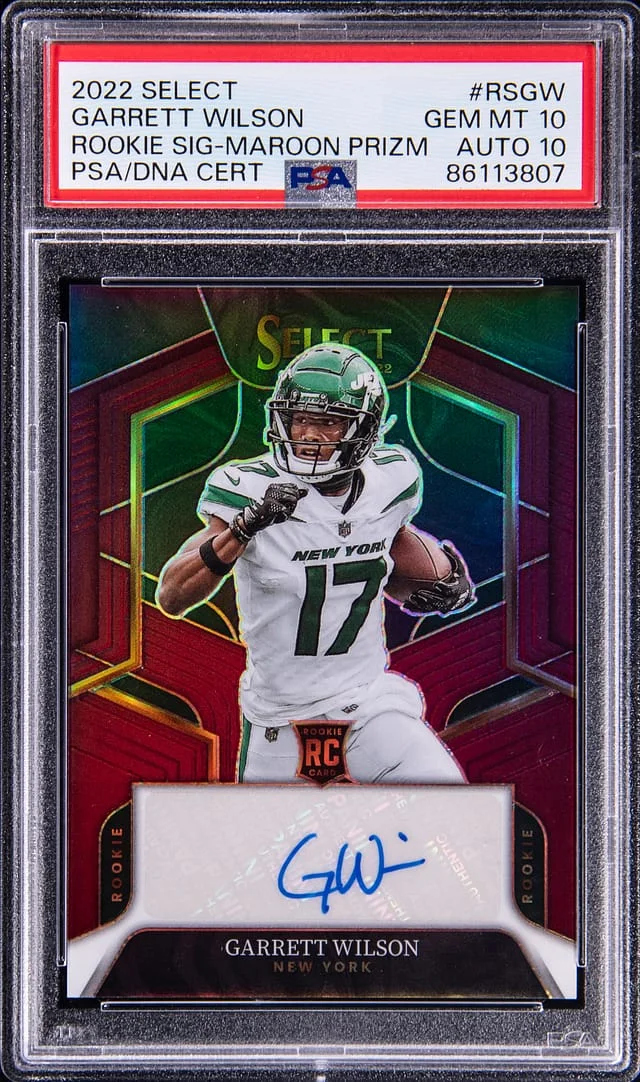 2022 Panini Select Garrett Wilson Signature Maroon Prizm #RS-GW card image