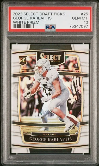 2022 Panini Select George Karlaftis White Prizm #25 card image