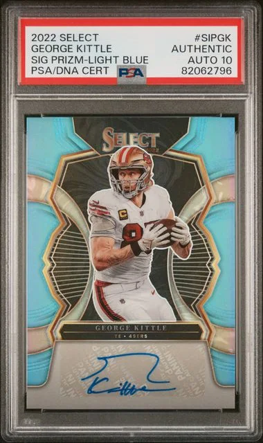 2022 Panini Select George Kittle Signatures Light Blue Prizm #SIP-GK card image