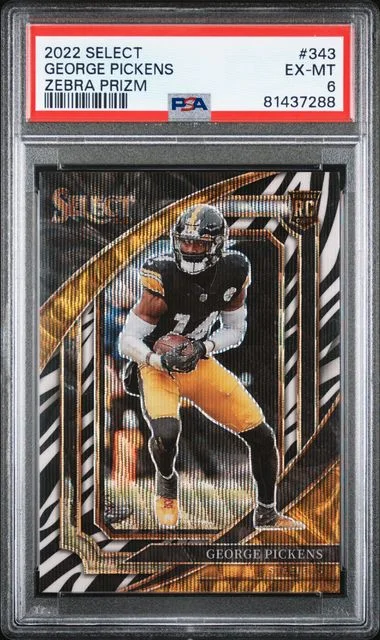 2022 Panini Select George Pickens Zebra Prizm #343 card image