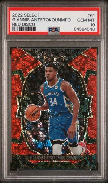 2022 Panini Select Giannis Antetokounmpo Red Disco #61 card image