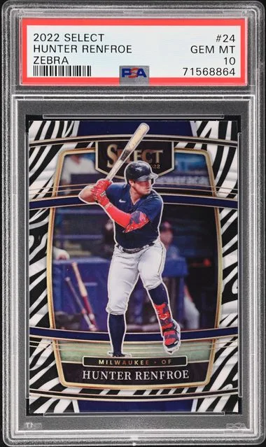2022 Panini Select Hunter Renfroe Zebra Prizm #24 card image