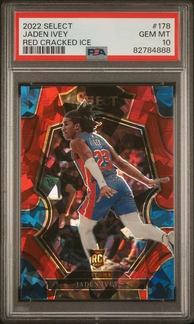2022 Panini Select Jaden Ivey Red Cracked Ice #178 card image