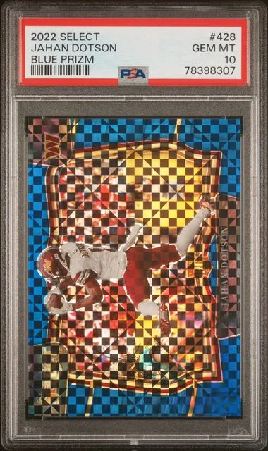 2022 Panini Select Jahan Dotson Blue Prizm #428 card image