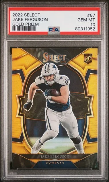 2022 Panini Select Jake Ferguson Gold Prizm #87 card image