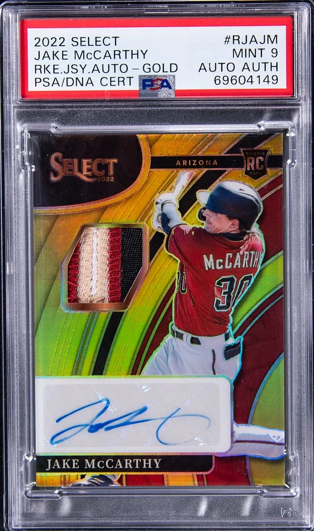 2022 Panini Select Jake McCarthy Jersey Autographs Gold #RJAJM card image