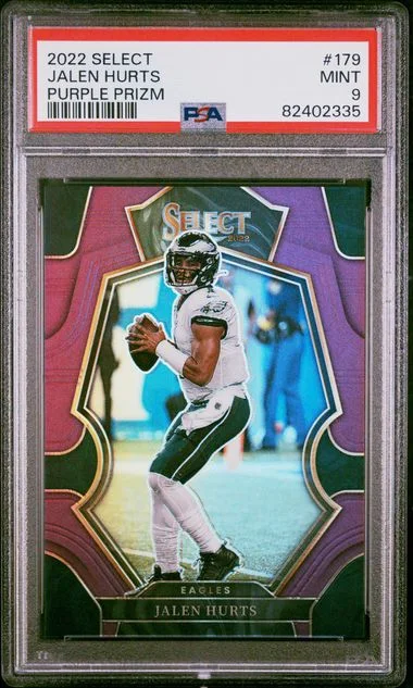 2022 Panini Select Jalen Hurts Premier Level Die-Cut Zebra #179 card image