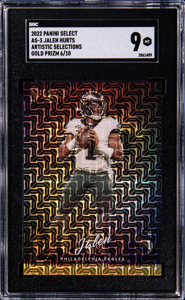 2022 Panini Select Jalen Hurts Artistic Selections Gold #AS-3 card image