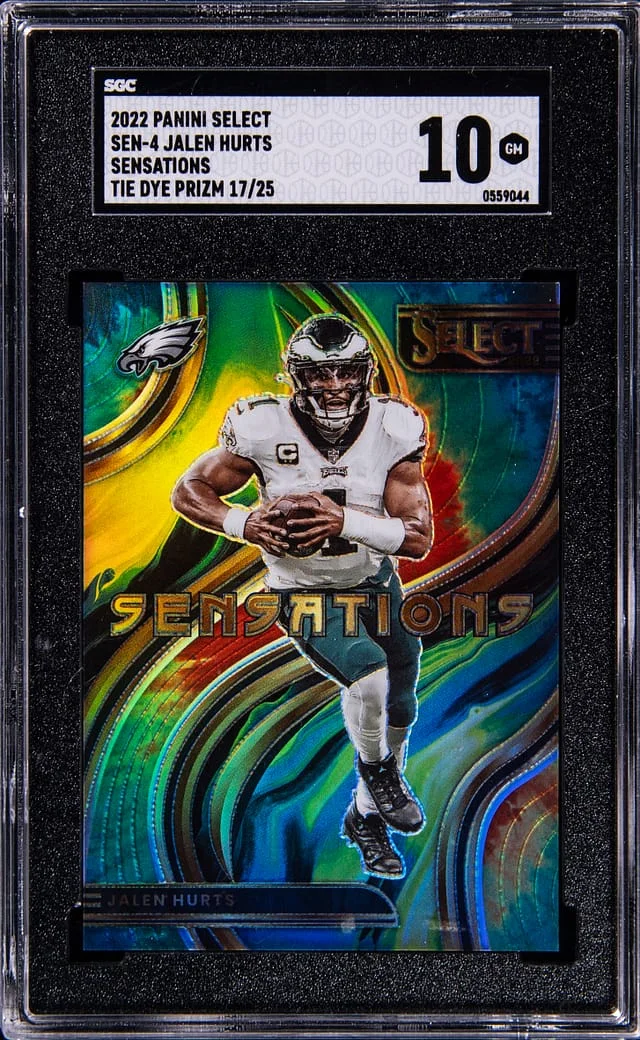 2022 Panini Select Jalen Hurts Sensations Tye Dye Prizm #SEN-4 card image