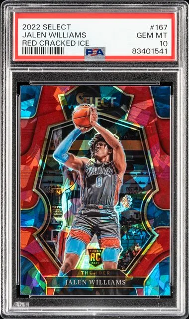 2022 Panini Select Jalen Williams Red Cracked Ice #167 card image