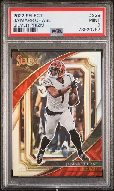 2022 Panini Select Ja'Marr Chase Silver Prizm #338 card image
