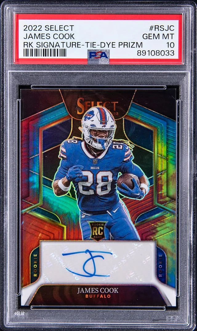 2022 Panini Select James Cook Signature - Tie-Dye Prizm #RSJC card image