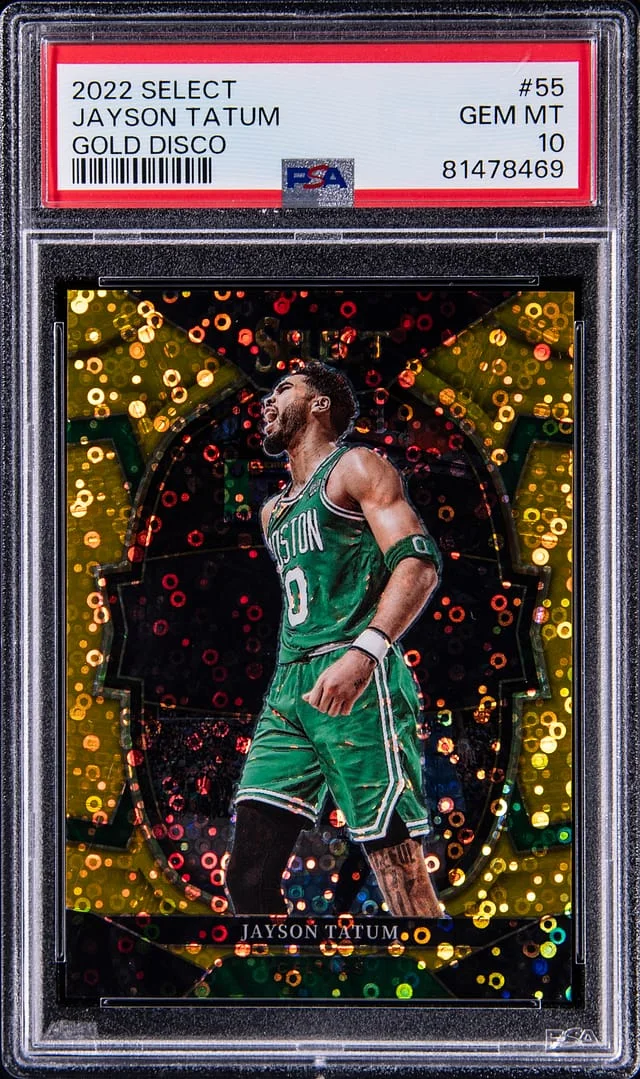 2022 Panini Select Jayson Tatum Gold Disco #55 card image