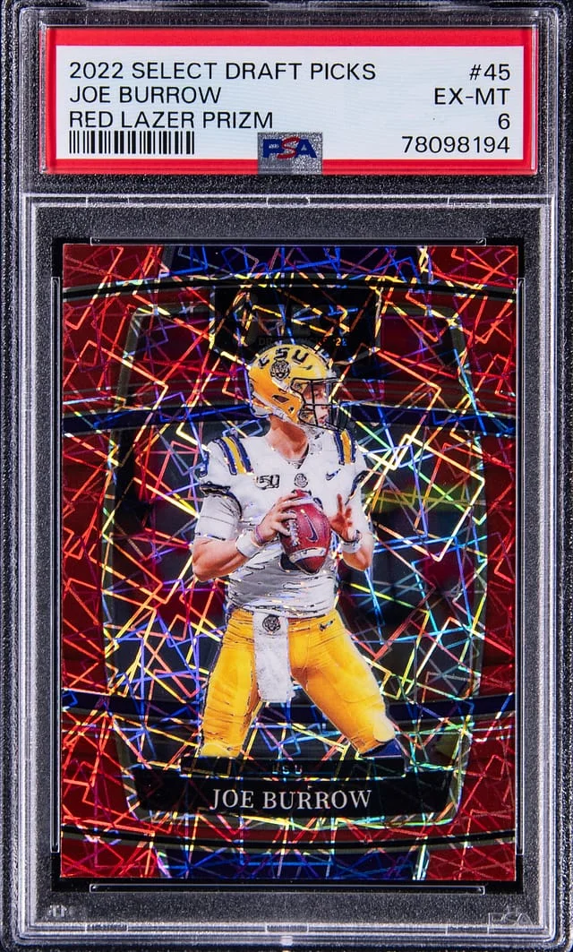 2022 Panini Select Joe Burrow Red Lazer Prizm #45 card image
