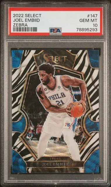 2022 Panini Select Joel Embiid Zebra #147 card image