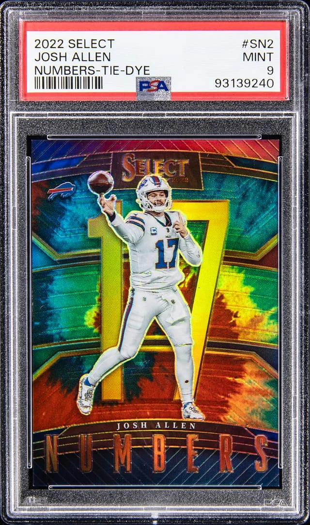 2022 Panini Select Josh Allen Numbers Tie-Die #SN-2 card image
