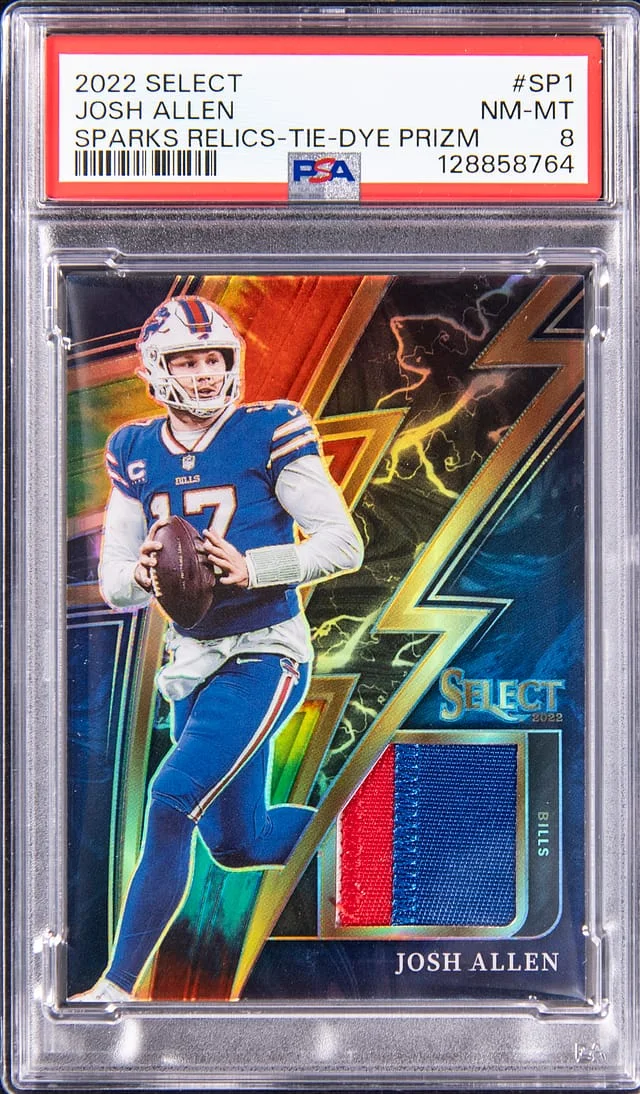 2022 Panini Select Josh Allen Sparks Relics Tie-Dye Prizm #SP-1 card image