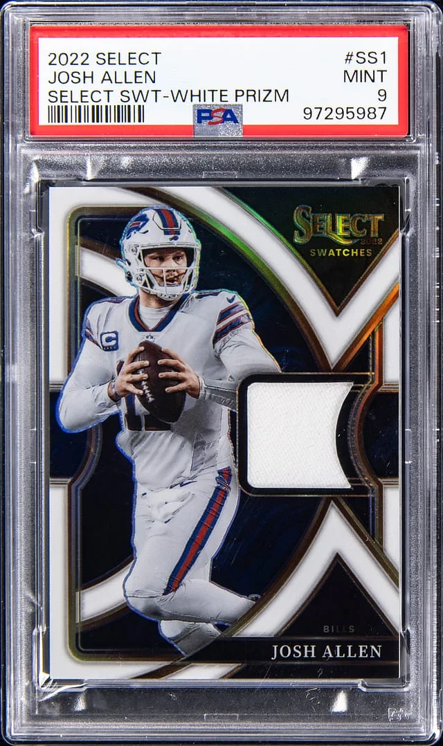 2022 Panini Select Josh Allen Swatches White Prizm #SS-1 card image