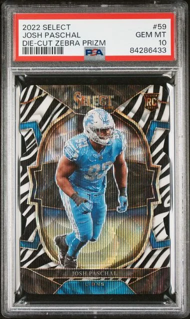 2022 Panini Select Josh Paschal Die-Cut Zebra Prizm #59 card image