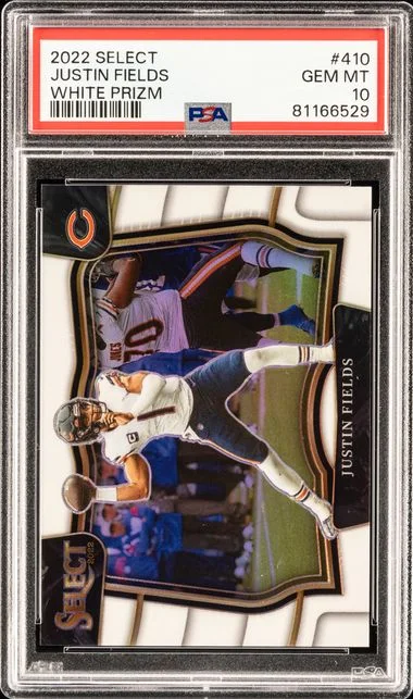 2022 Panini Select Justin Fields White Prizm #410 card image