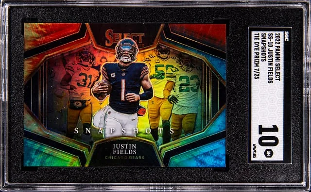 2022 Panini Select Justin Fields Snapshots Tie Dye Prizm #SS-10 card image