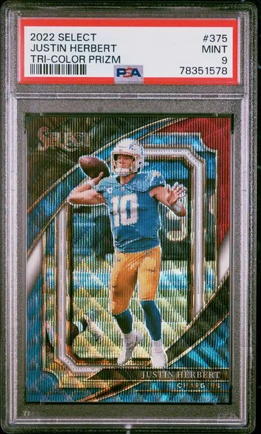 2022 Panini Select Justin Herbert White Prizm #375 card image