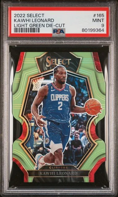 2022 Panini Select Kawhi Leonard Light Green Die-Cut #165 card image
