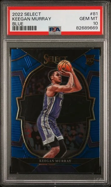 2022 Panini Select Keegan Murray ‚PSA Blue #81 card image