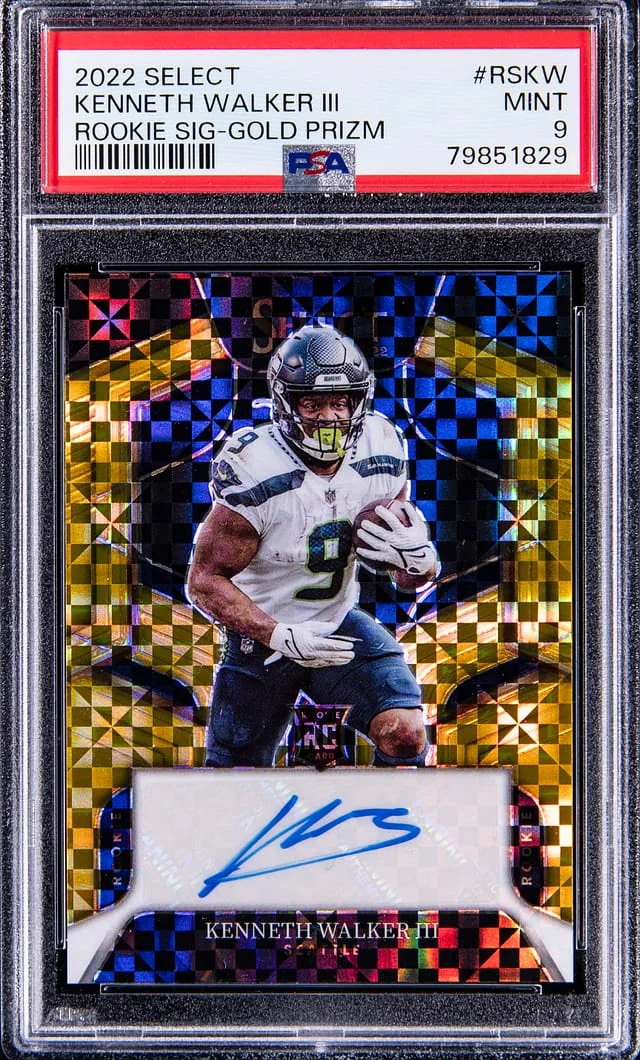 2022 Panini Select Kenneth Walker III Gold Prizm Signature #RS-KW card image