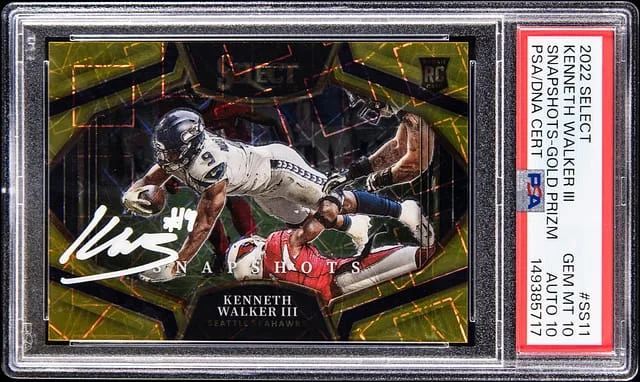 2022 Panini Select Kenneth Walker III Snapshots Gold Prizm #SS-11 card image